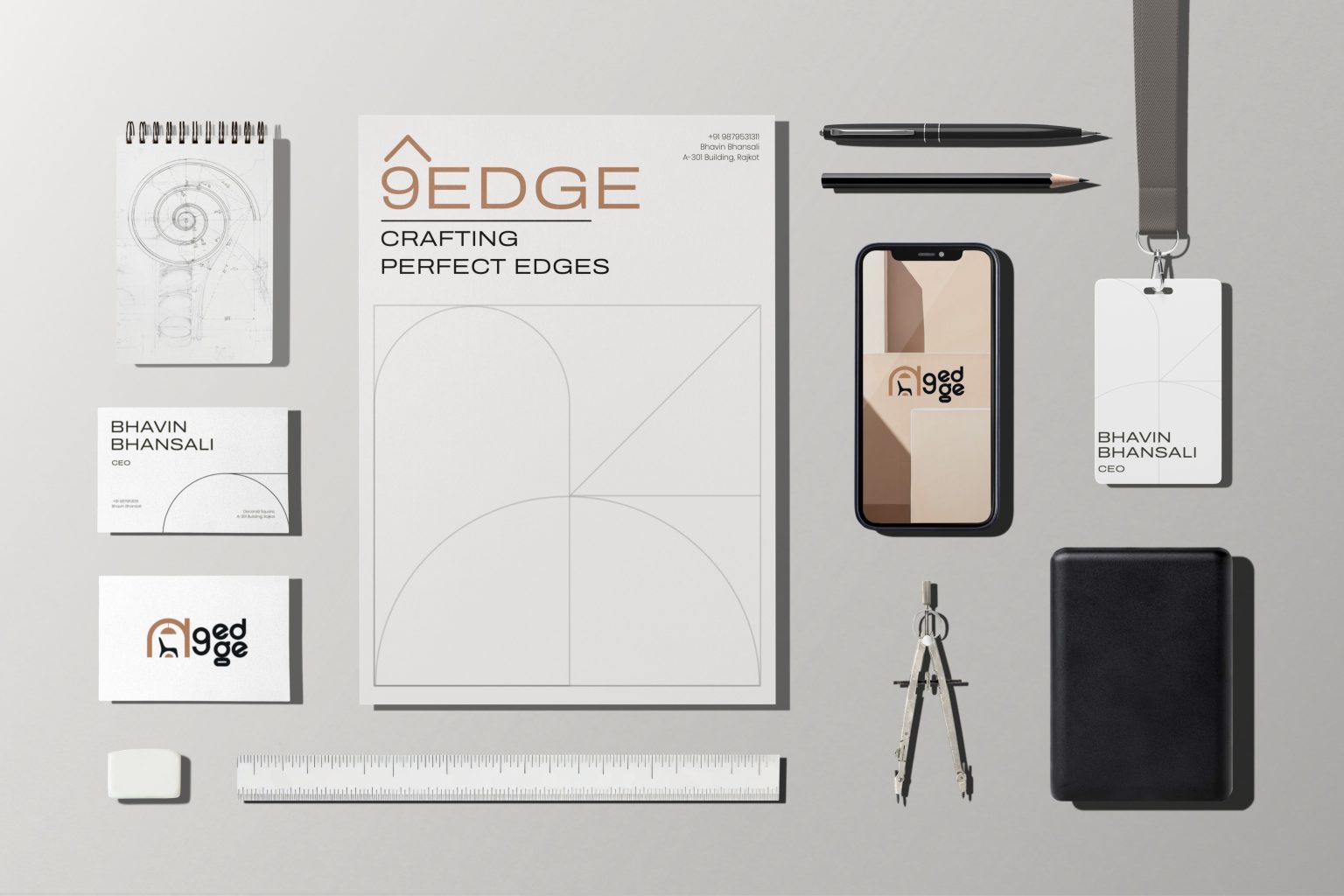 NineEdge branding design — Creative Vaibes case study
