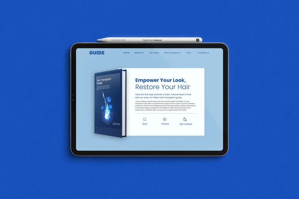 Hair Transplant Guide website UI design — Creative Vaibes case study